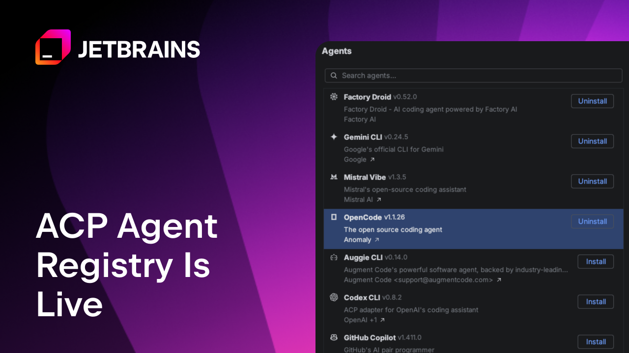 ACP Agent Registry Is Live: Find and Connect AI Coding Agents in Your JetBrains IDE