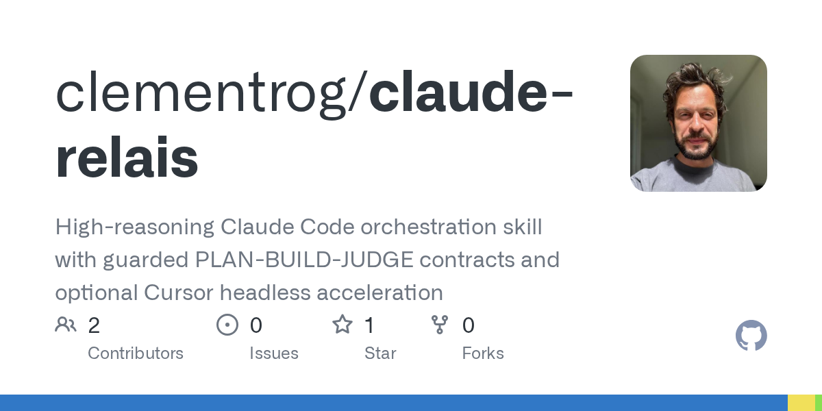 Show HN: Claude-relais – A plan/build/judge loop mixing Claude with Cursor