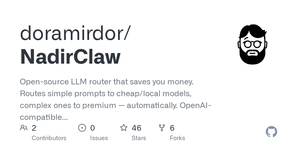 Show HN: NadirClaw, LLM router that cuts costs by routing prompts right