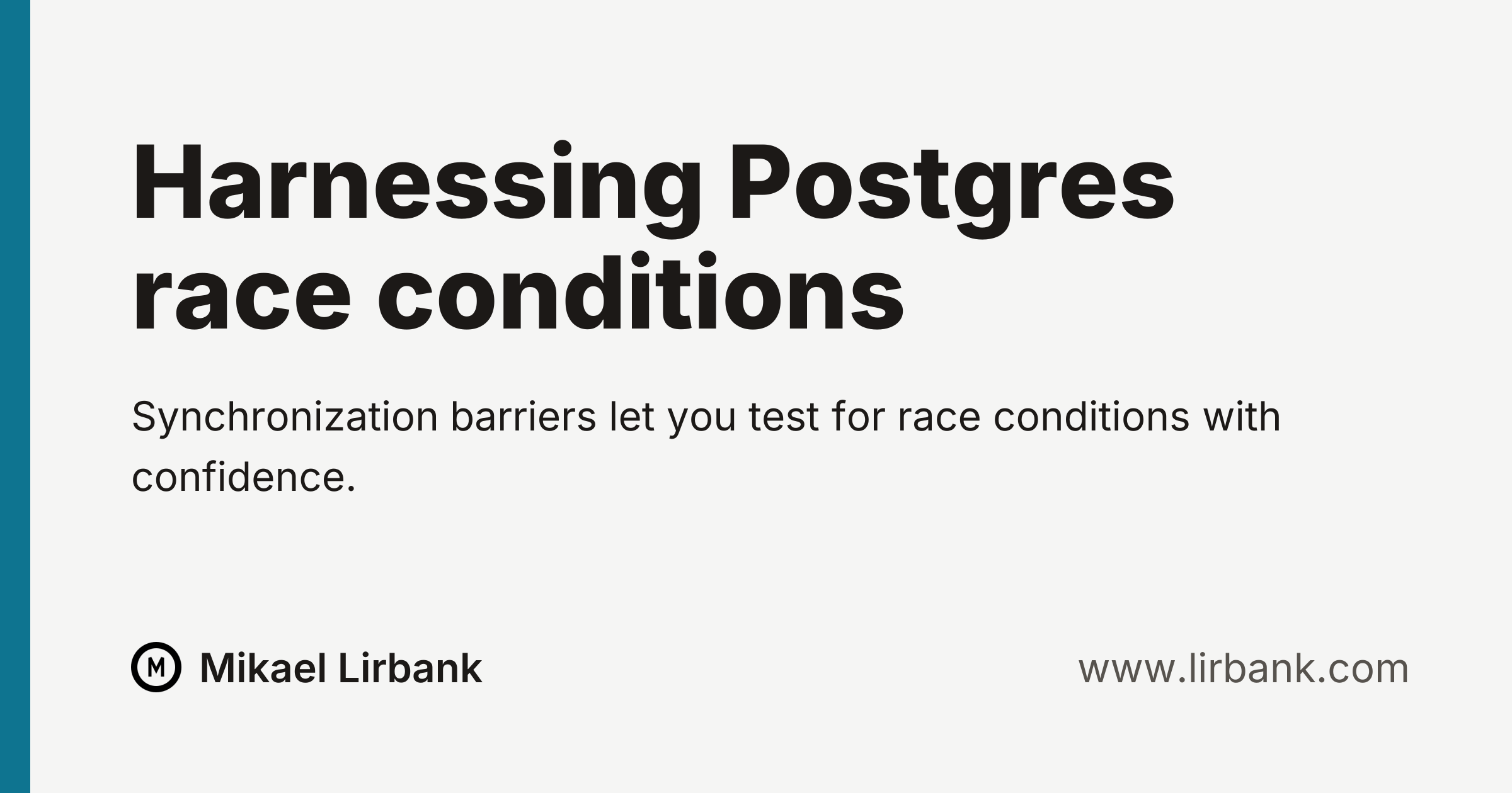 Testing Postgres race conditions with synchronization barriers